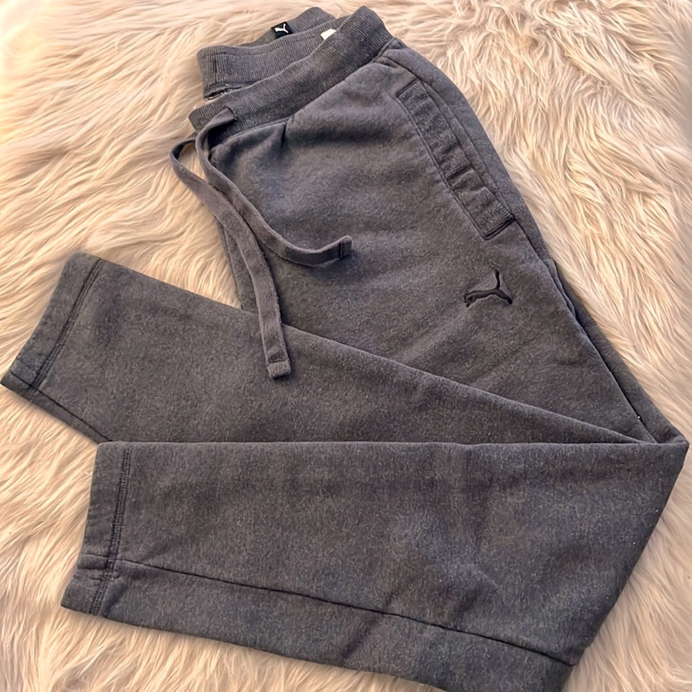 Puma grey fleece slim sweatpants